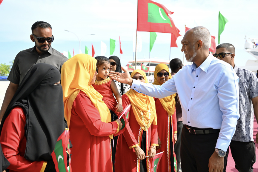 President Muizzu Continues Nationwide Island Visits with Tour of Dhaalu Atoll