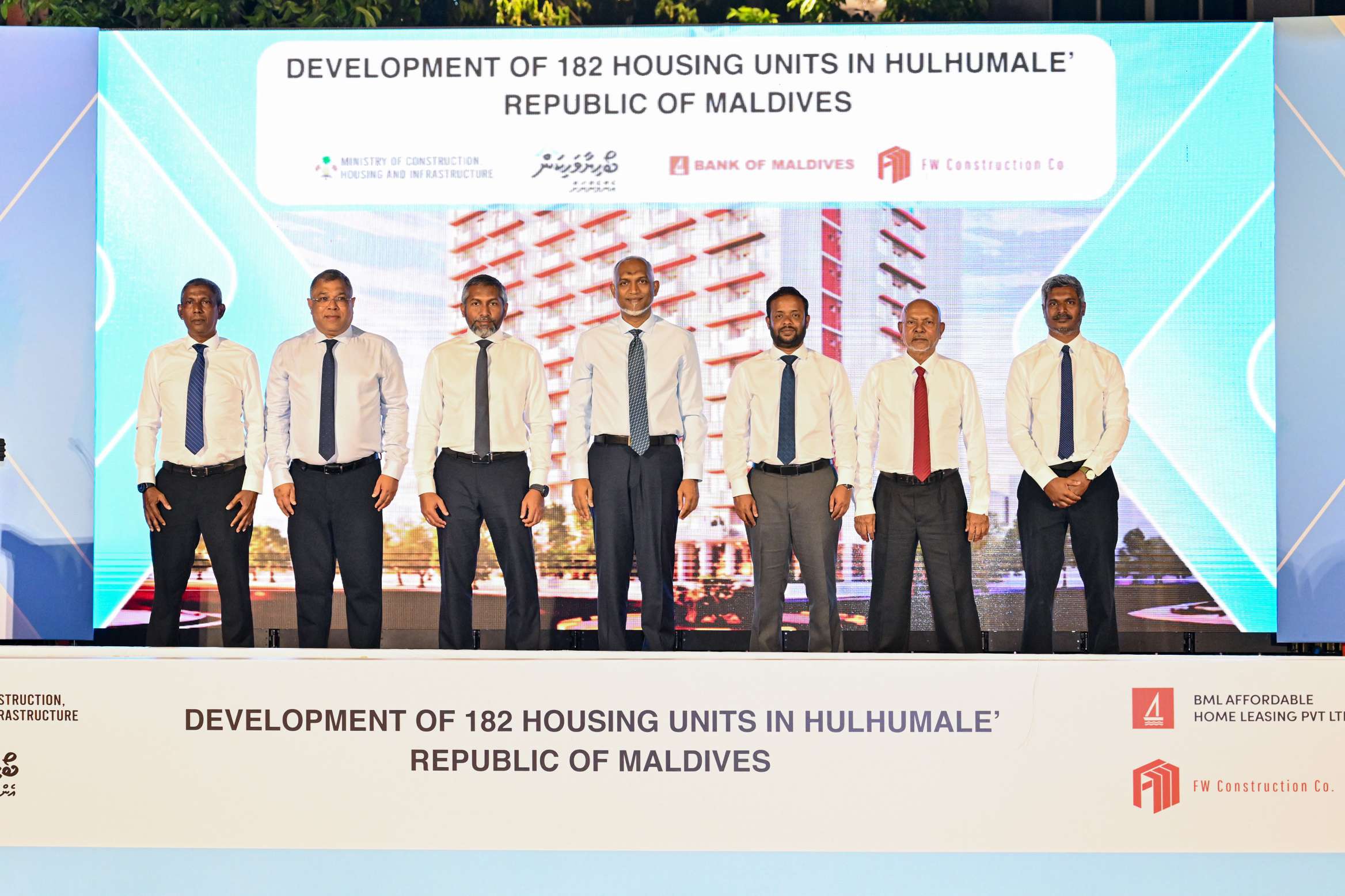President Muizzu advances BML housing drive: 1,524 units this week, 182 tonight