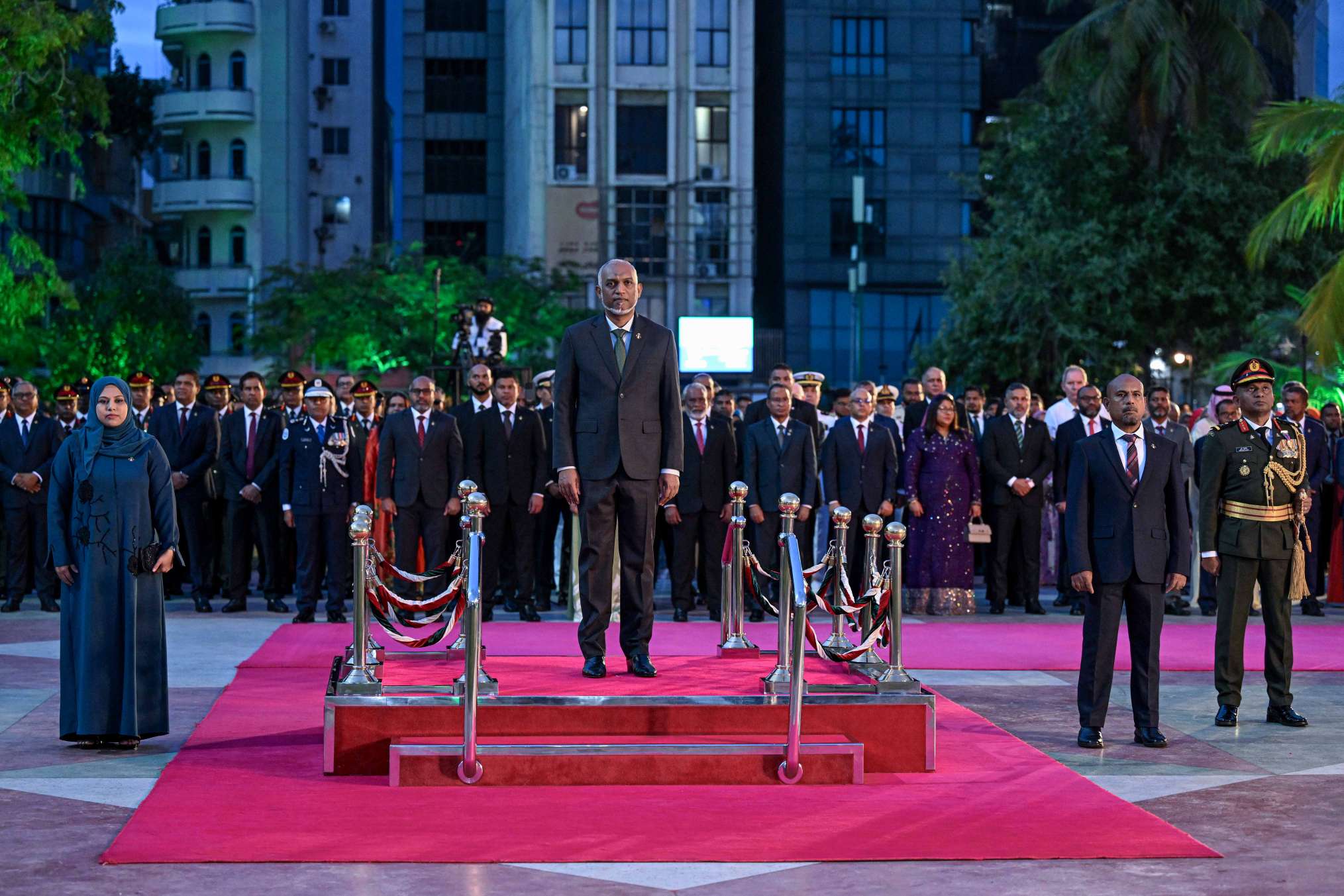 President Muizzu joins Independence Day flag-hoisting ceremony - The ...